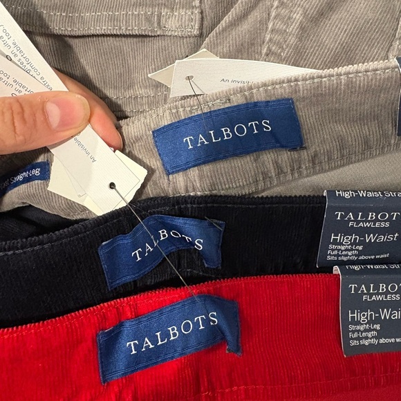 Talbots High Navy Waist Straight Leg Stretch Corduroy Pants 18W - Picture 3 of 10